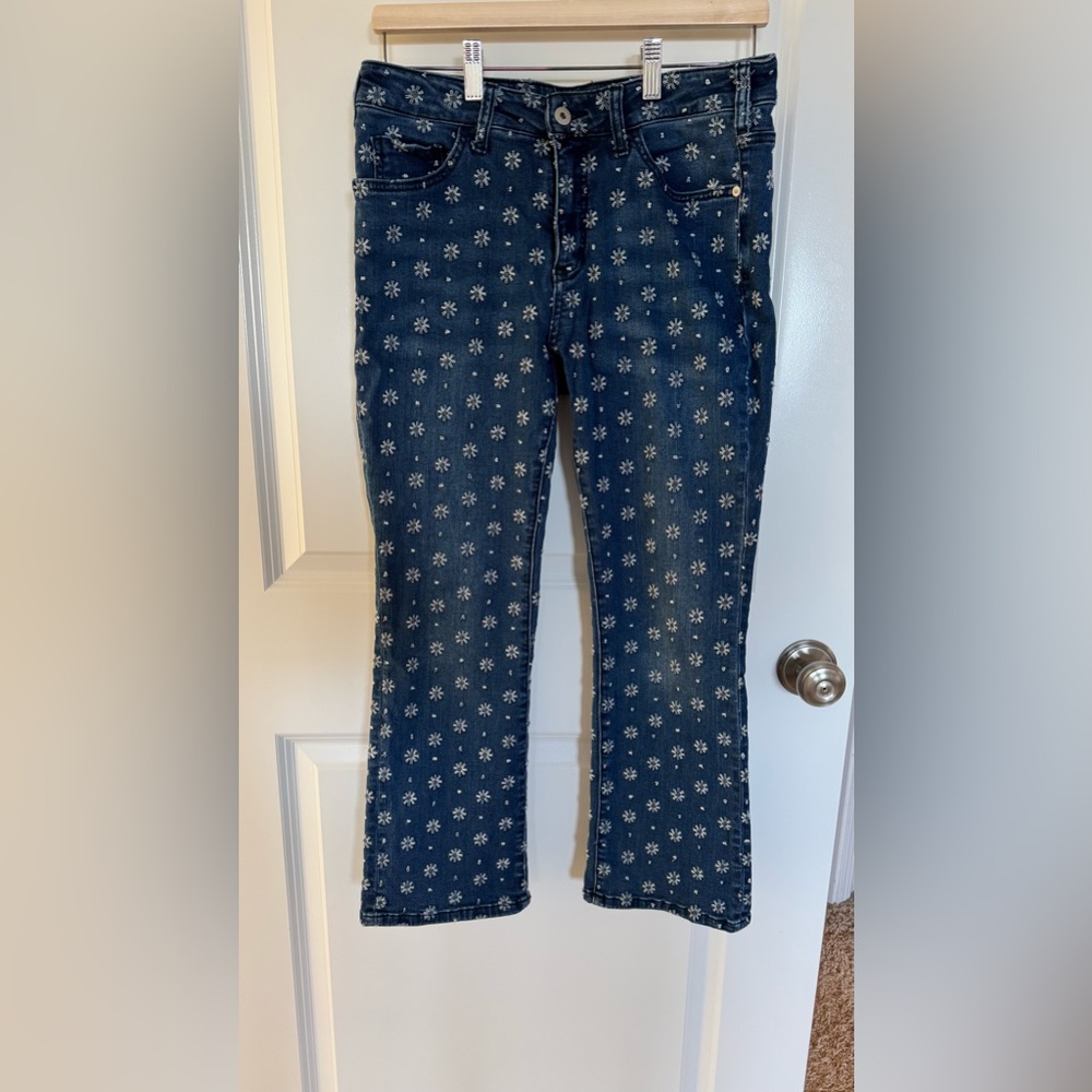 Pilcro high rise boot cut embroidery jeans